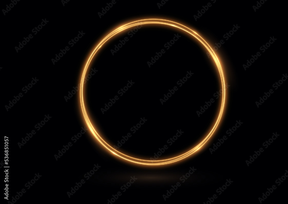 Golden swirl Line light effect Gold glowing circle Golden swirl Line light effect Gold glowing circle