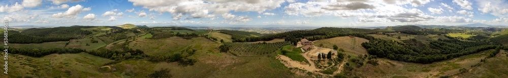 Toskana, Toscana, Panorama, Drohne, Drohnenpanorama, Landschaft, Italien, Italy
