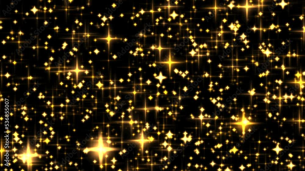 Golden holiday glitter and sparkling overlay, stars and magic glow ...
