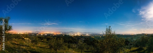 Toskana, Nacht, Lichter, Panorama, Italien, Abend, Landschaft