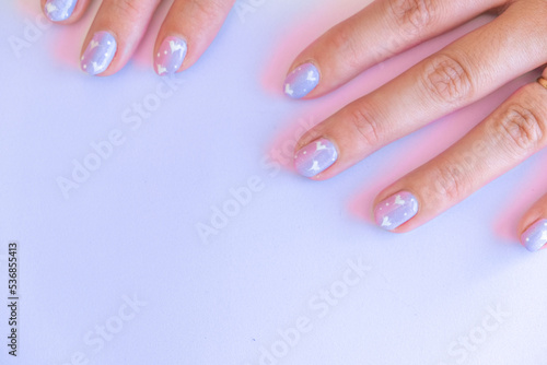Nail art with copy space photo