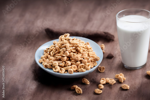 cereal and milk, a healthy breakfast food, good nutrition staple food item