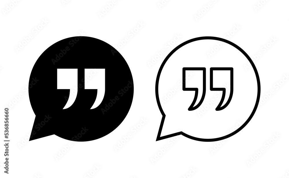 Quote icon vector for web and mobile app. Quotation mark sign and symbol Quote icon vector for web and mobile app. Quotation mark sign and symbol