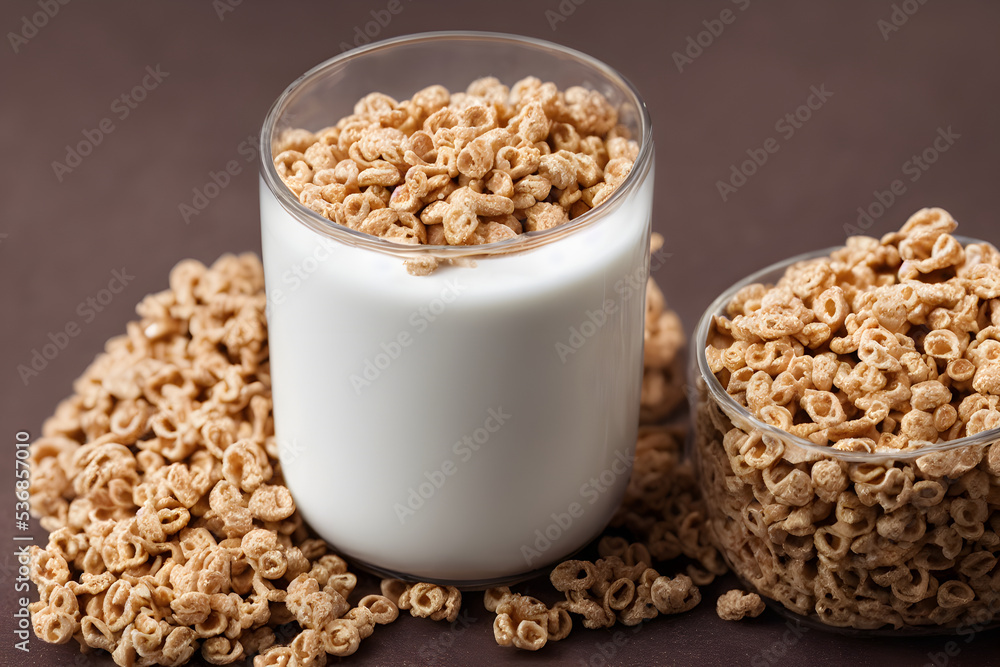 cereal and milk, a healthy breakfast food, good nutrition staple food item cereal and milk, a healthy breakfast food, good nutrition staple food item