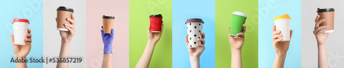 Set of female hands with cu...