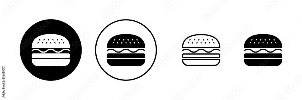 Burger icon vector. burger sign and symbol. hamburger Burger icon vector. burger sign and symbol. hamburger