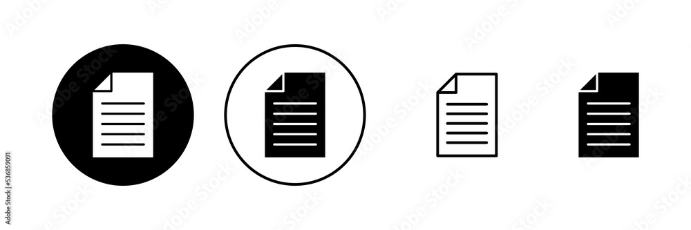 Document icon vector. Paper sign and symbol. File Icon Document icon vector. Paper sign and symbol. File Icon