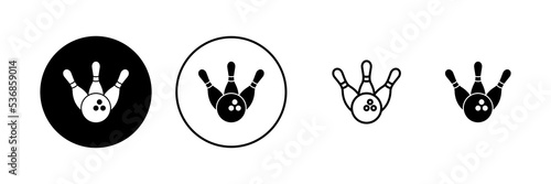 Bowling icon vector. bowling ball and pin sign and symbol.