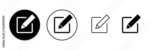 Edit icon vector. edit document sign and symbol. edit text icon. pencil. sign up