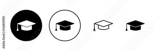 Education icon vector. Graduation cap sign and symbol. Graduate. Students cap