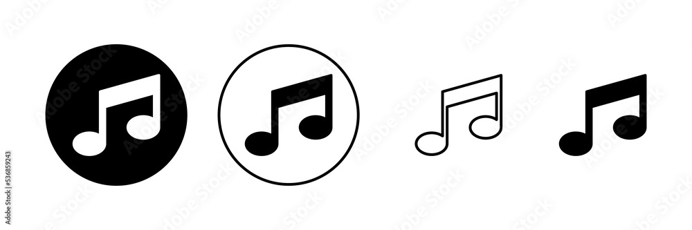 Music icon vector. note music sign and symbol Music icon vector. note music sign and symbol