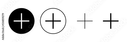 Plus icon vector. Add plus sign and symbol
