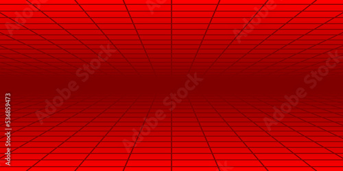 Fototapeta Naklejka Na Ścianę i Meble -  Abstract tiled background with perspective in red colors