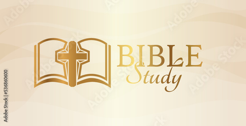 Gold Bible Study Background Illustration Design