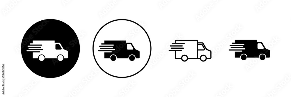 Delivery truck icon vector. Delivery truck sign and symbol. Shipping fast delivery icon Delivery truck icon vector. Delivery truck sign and symbol. Shipping fast delivery icon