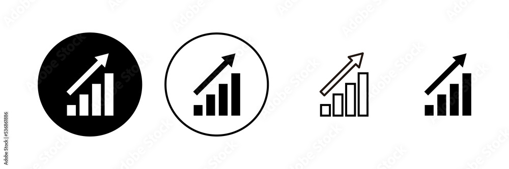 Growing graph icon vector. Chart sign and symbol. diagram icon Growing graph icon vector. Chart sign and symbol. diagram icon