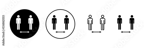 Social distance icon vector. social distancing sign and symbol. self quarantine sign