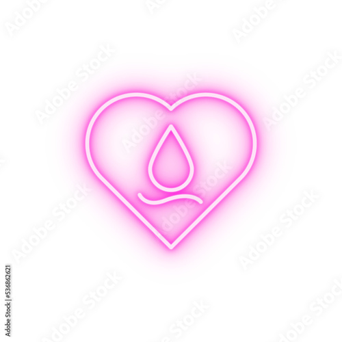blood donation heart neon icon