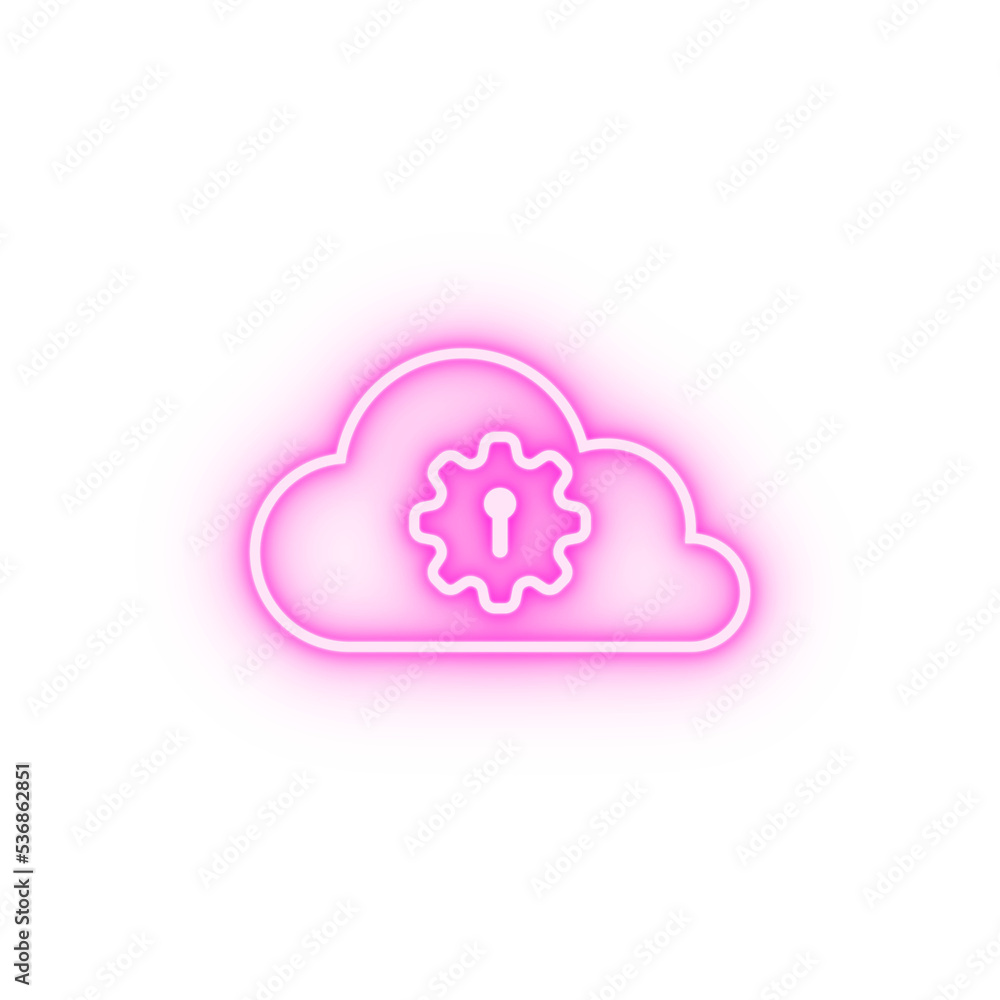 cloud mechanism neon icon cloud mechanism neon icon