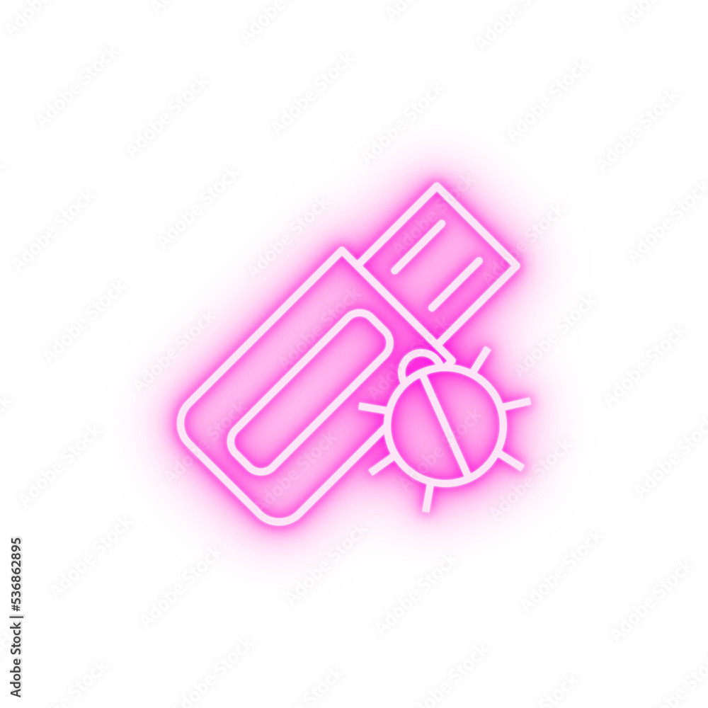 beetle in flash card neon icon beetle in flash card neon icon