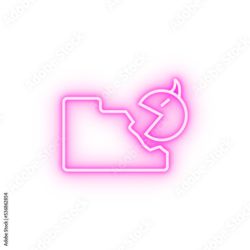 Free Download virus eating the data information neon icon - GFXLoad