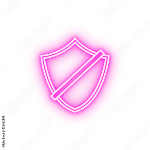 Free Download disconnection of the shield neon icon - GFXLoad