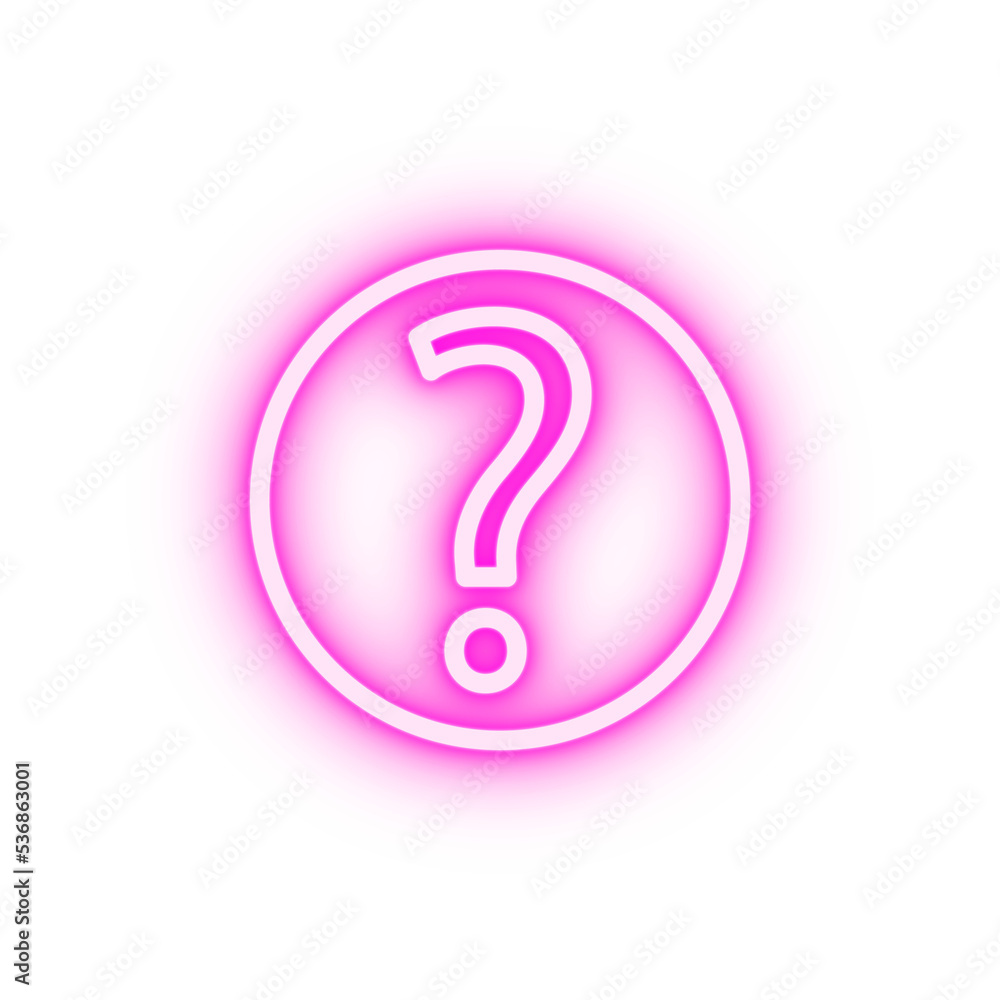 question mark in a circle neon icon question mark in a circle neon icon