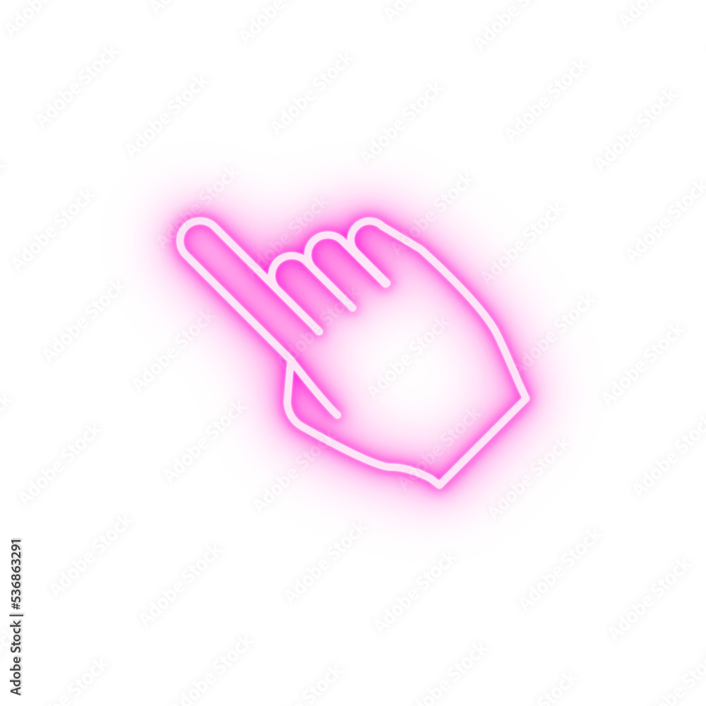 Fototapeta premium finger point neon icon