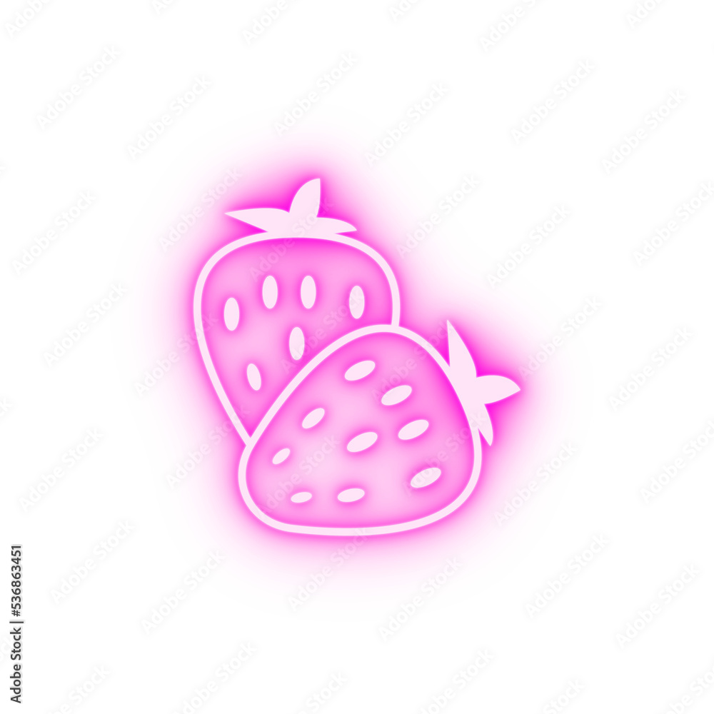 Obraz premium Strawberry neon icon