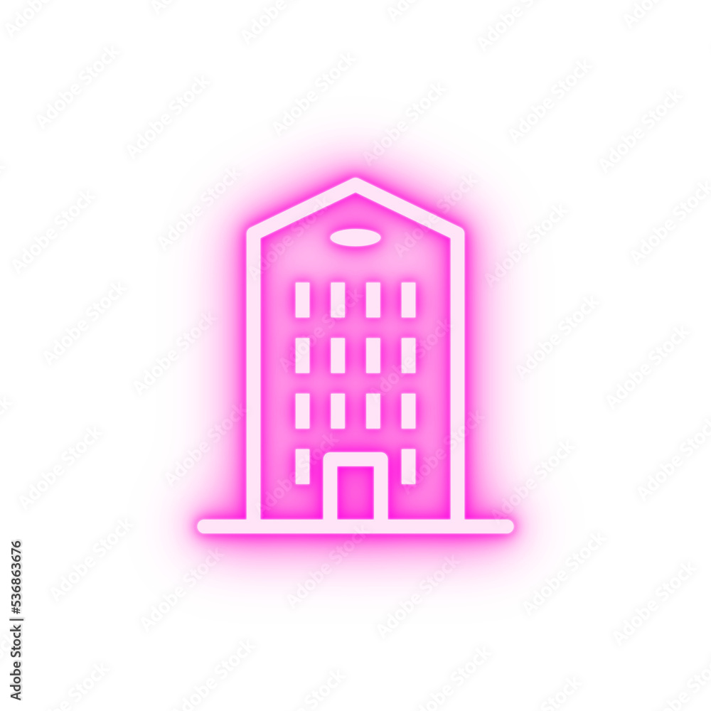 office building neon icon office building neon icon