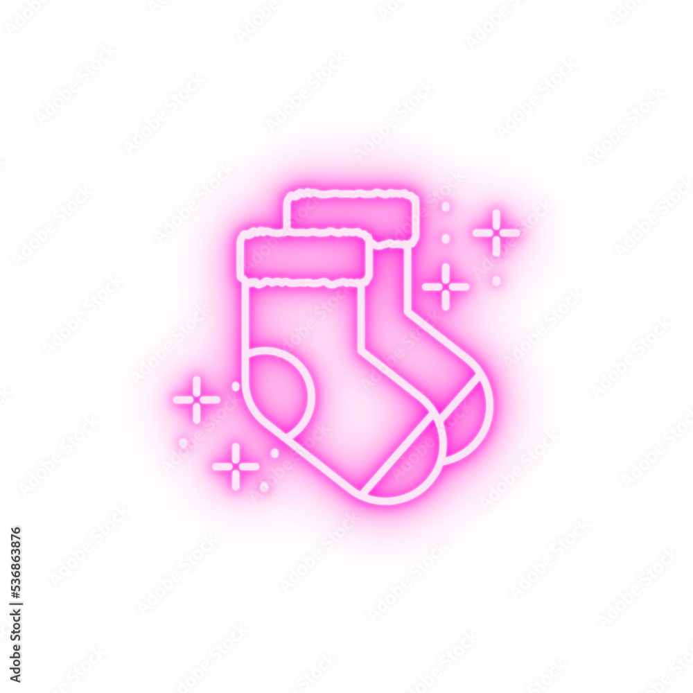Socks clothes neon icon Socks clothes neon icon