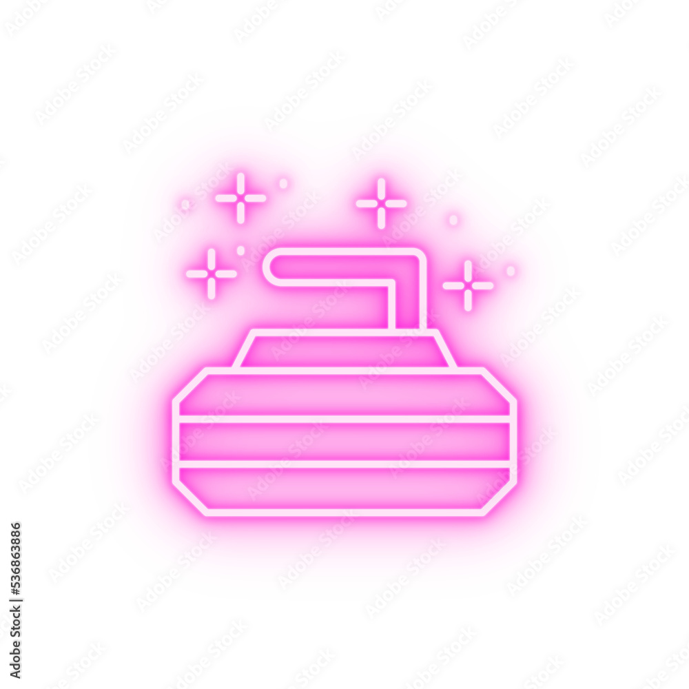 Curling winter sport neon icon Curling winter sport neon icon