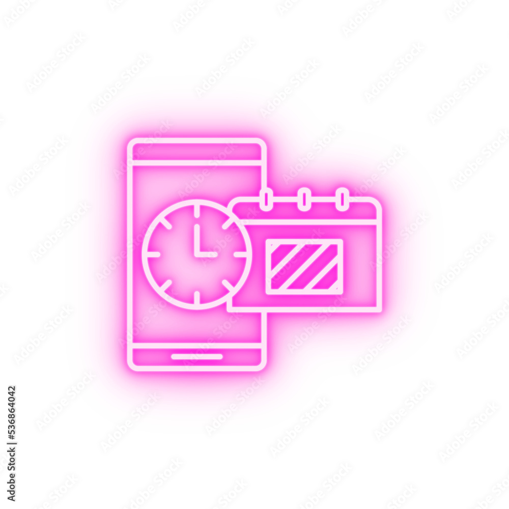 Time management clock date deadline schedule time neon icon Time management clock date deadline schedule time neon icon