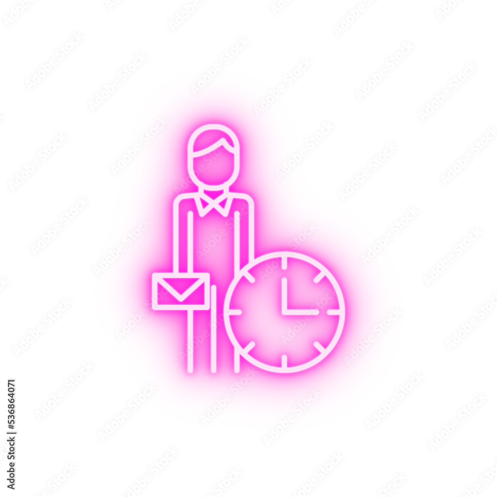 Time management clock management time working neon icon Time management clock management time working neon icon