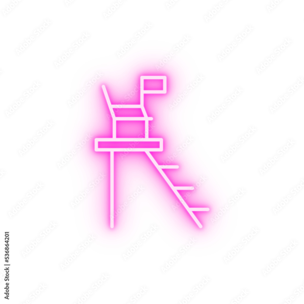 Lifeguard place neon icon Lifeguard place neon icon