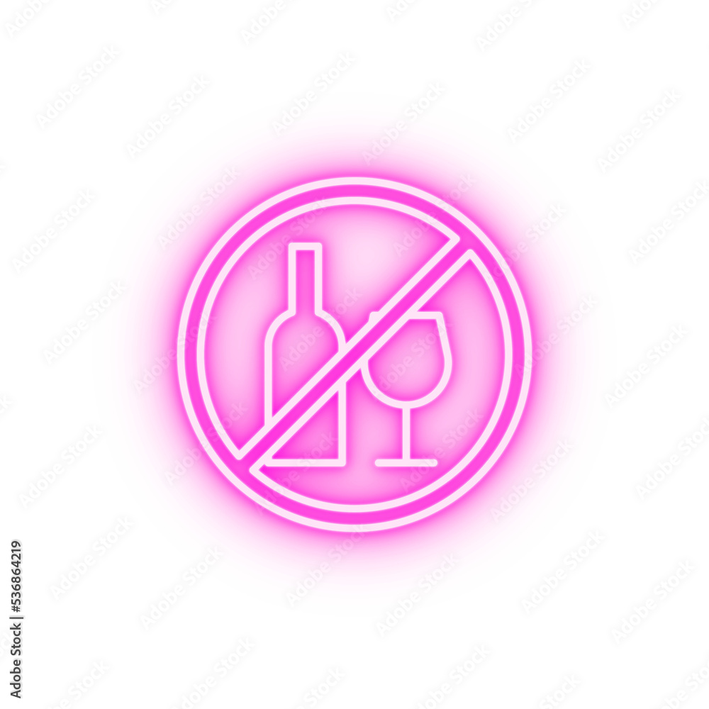 No drinking neon icon No drinking neon icon