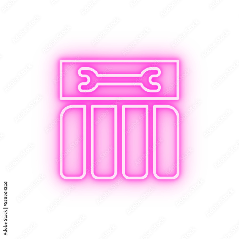 Repair tool neon icon