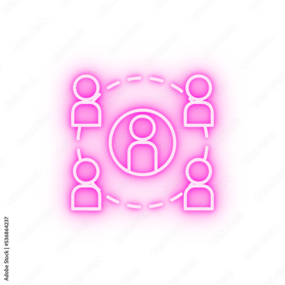 communication of personnel neon icon communication of personnel neon icon