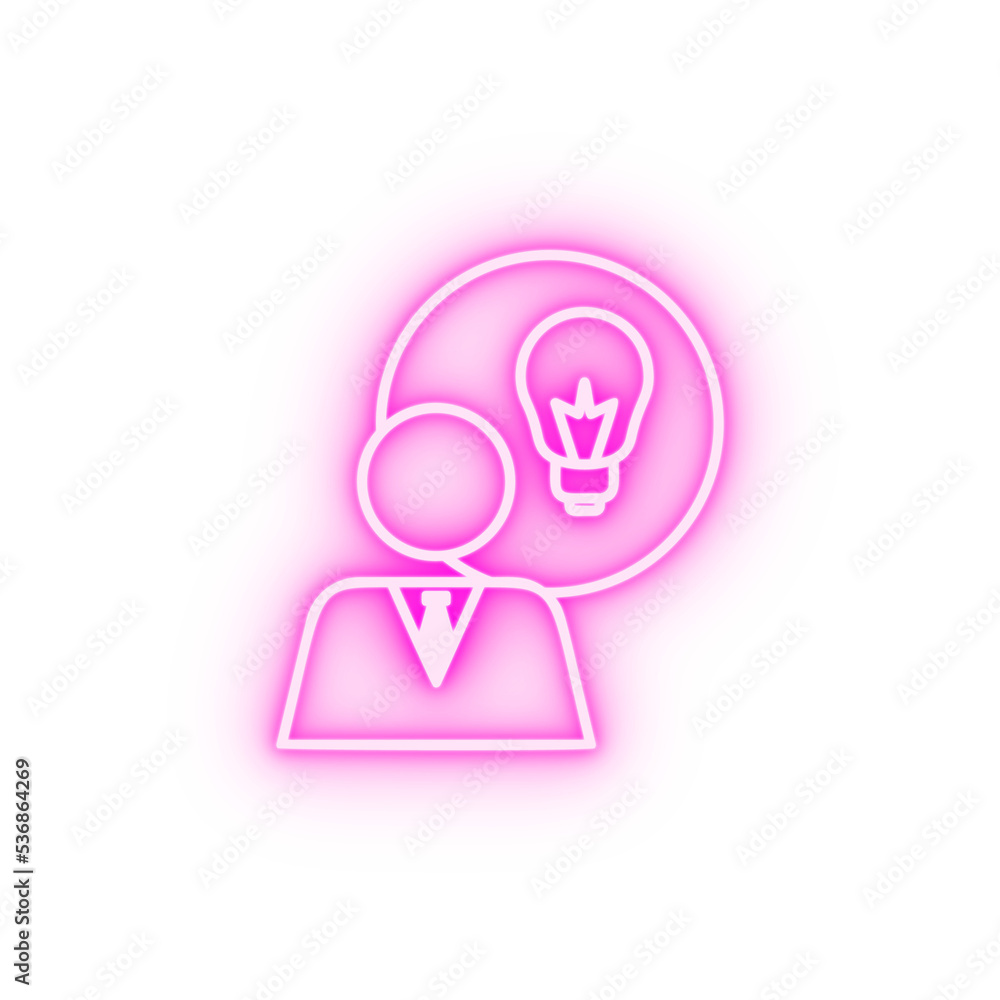 idea of a person neon icon idea of a person neon icon