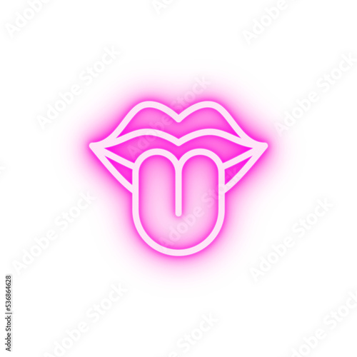 Lips neon icon