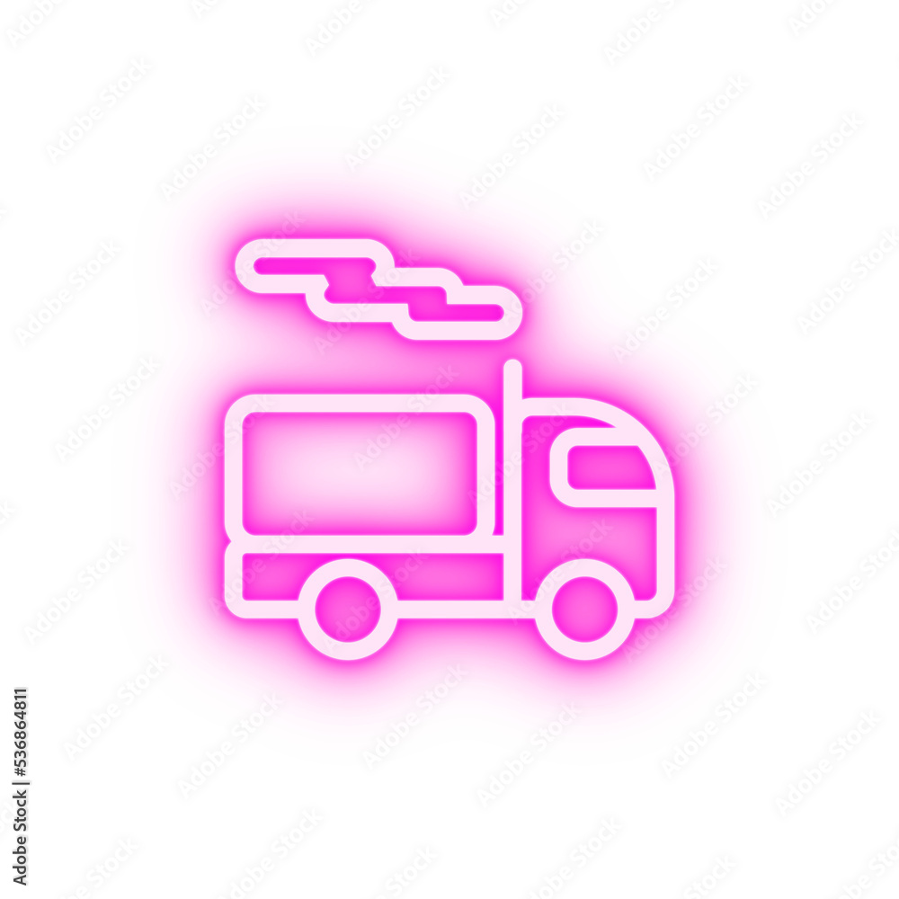 Container oil truck line vector neon icon Container oil truck line vector neon icon