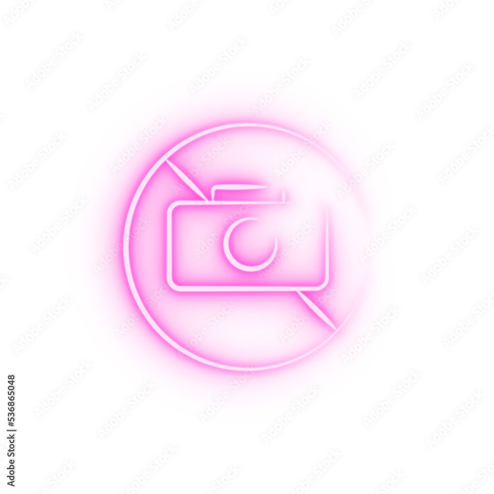 the sign is forbidden by the camera outine logo style neon icon the sign is forbidden by the camera outine logo style neon icon