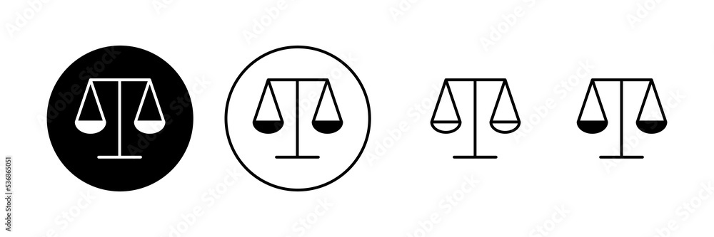 Scales icon vector. Law scale icon. Justice sign and symbol Scales icon vector. Law scale icon. Justice sign and symbol