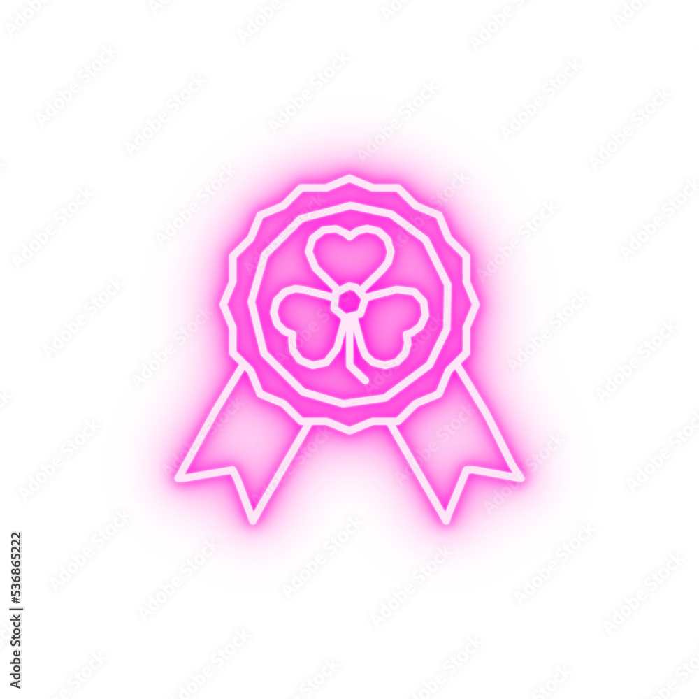 Clover neon icon Clover neon icon