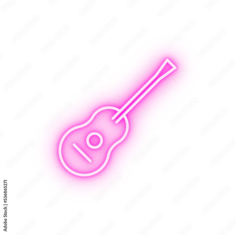 flok guitar instrument musical string neon icon flok guitar instrument musical string neon icon