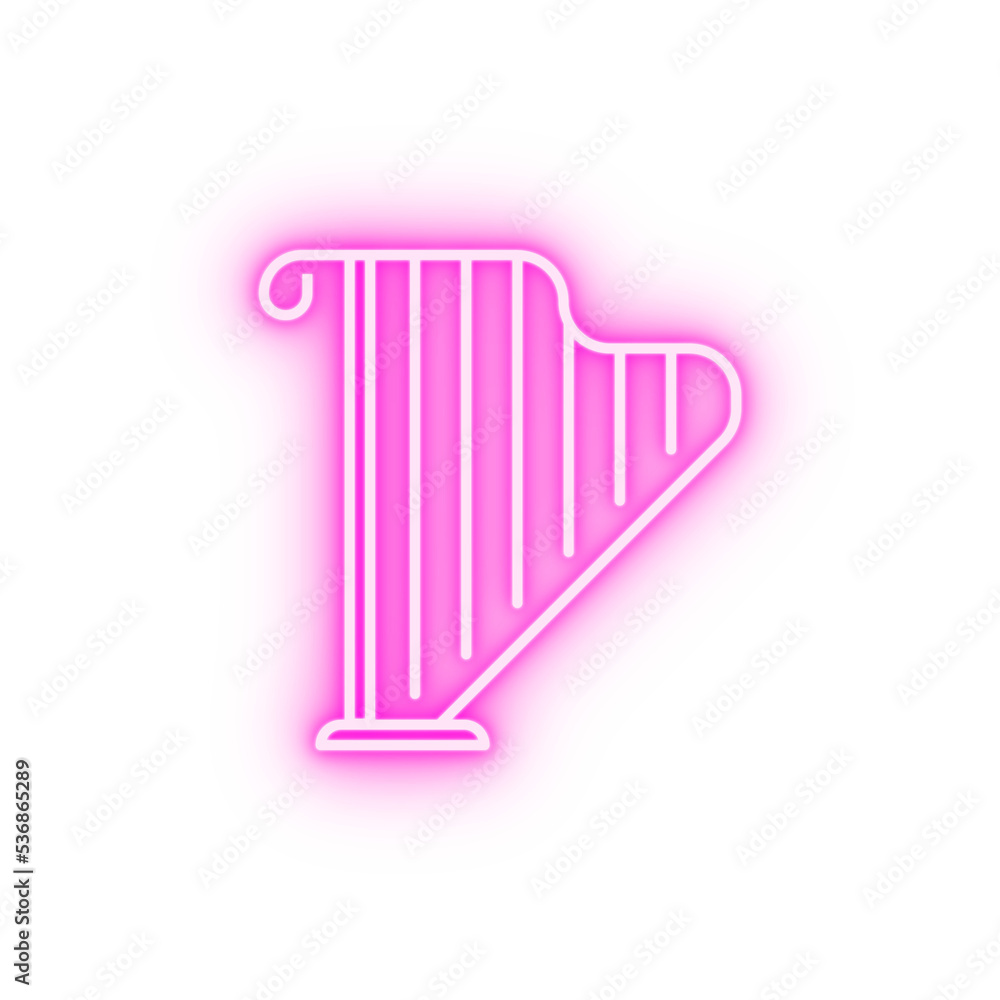 harp instrument orchestra string neon icon harp instrument orchestra string neon icon
