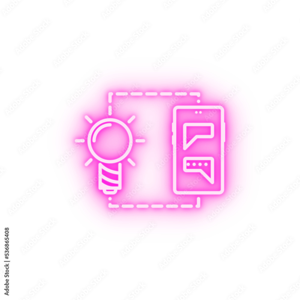 bulb idea light mobile neon icon bulb idea light mobile neon icon
