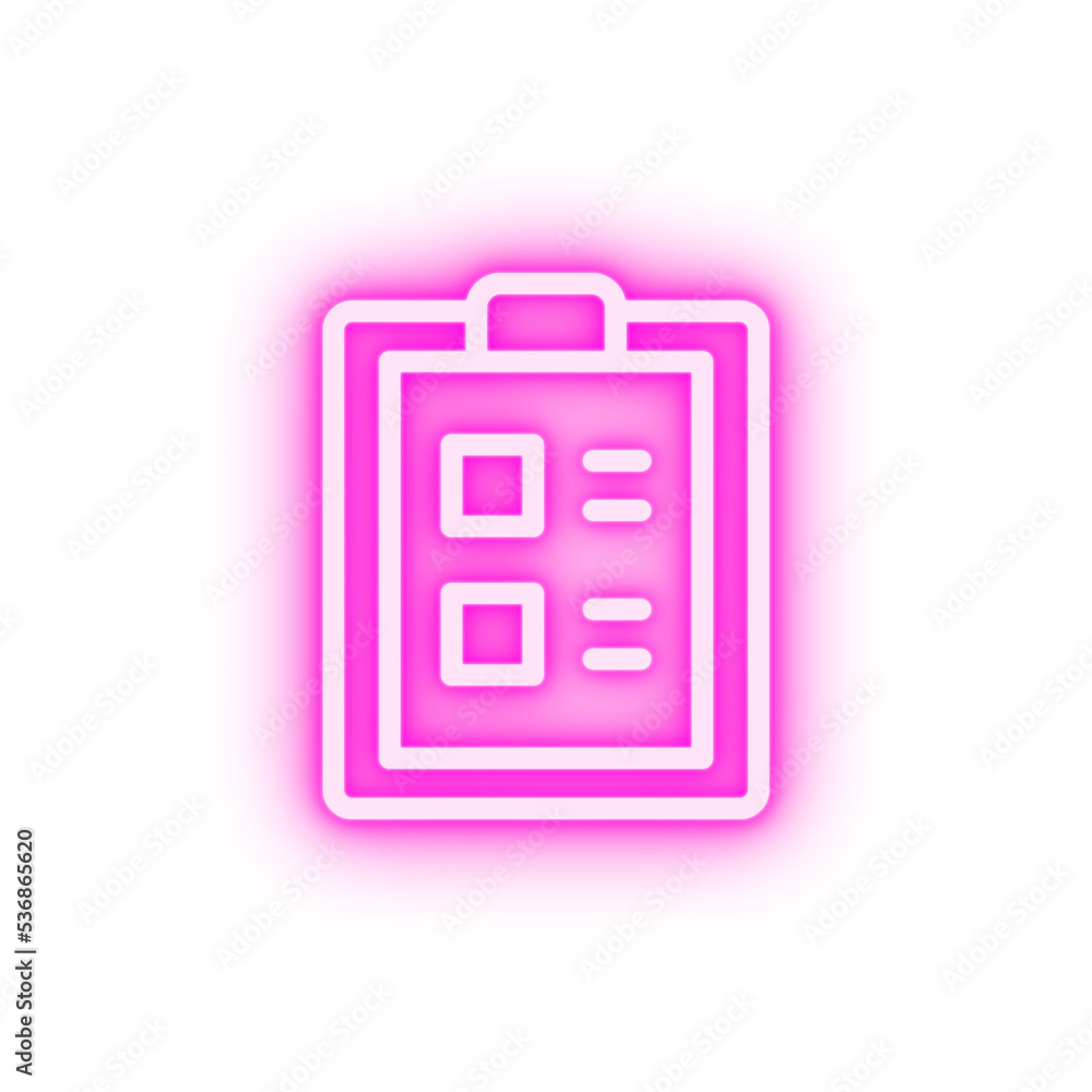 Check list manufacturing neon icon Check list manufacturing neon icon
