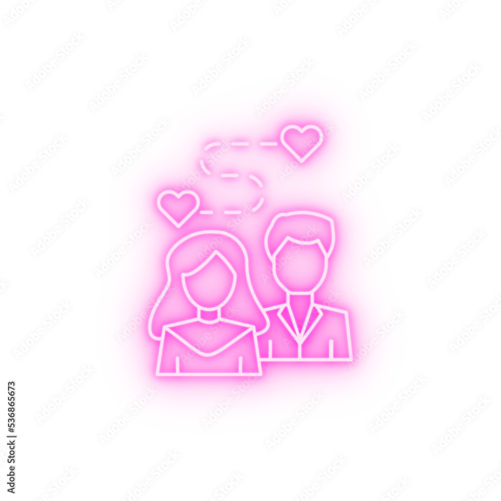 Man woman meeting palace love neon icon Man woman meeting palace love neon icon