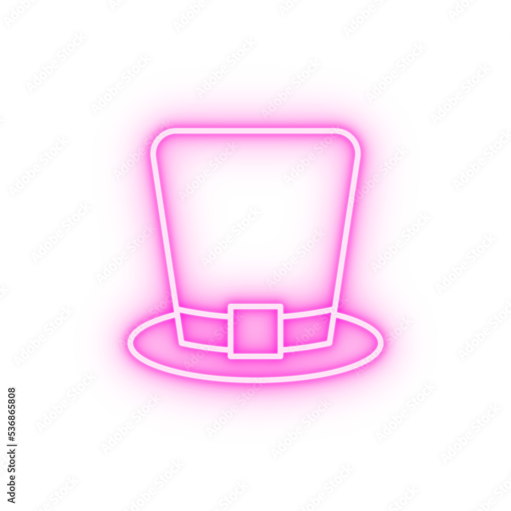 hat pilgrim Ireland saint Patrick neon icon hat pilgrim Ireland saint Patrick neon icon